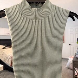 Calvin Klein Jeans Ribbed Top in Light Blue